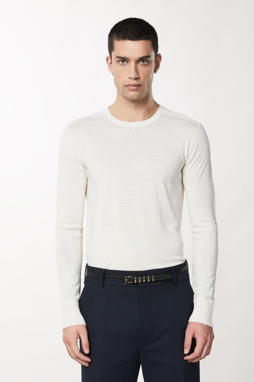 Patrizia Pepe Slim Fit Wool Sweater Weiß | QUCDNV-507