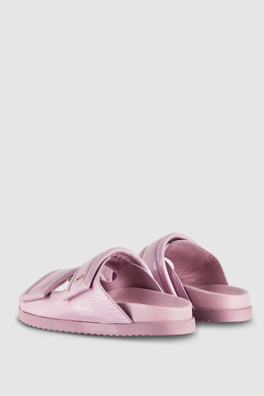 Patrizia Pepe Slippers With Logo And Leather Lining Lila | FNRAOB-463