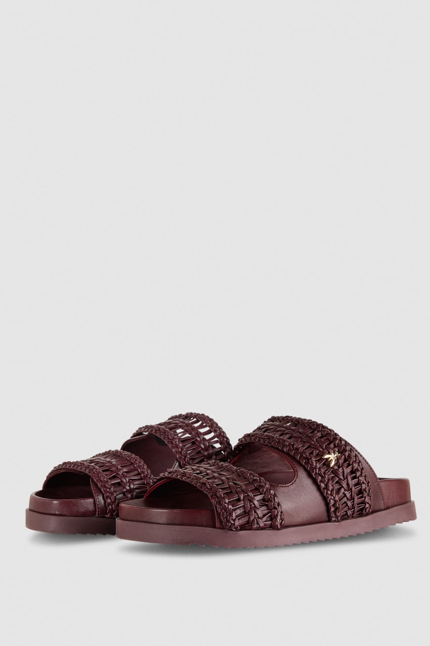 Patrizia Pepe Slippers With Woven Leather Bands Lila | BODIEK-820