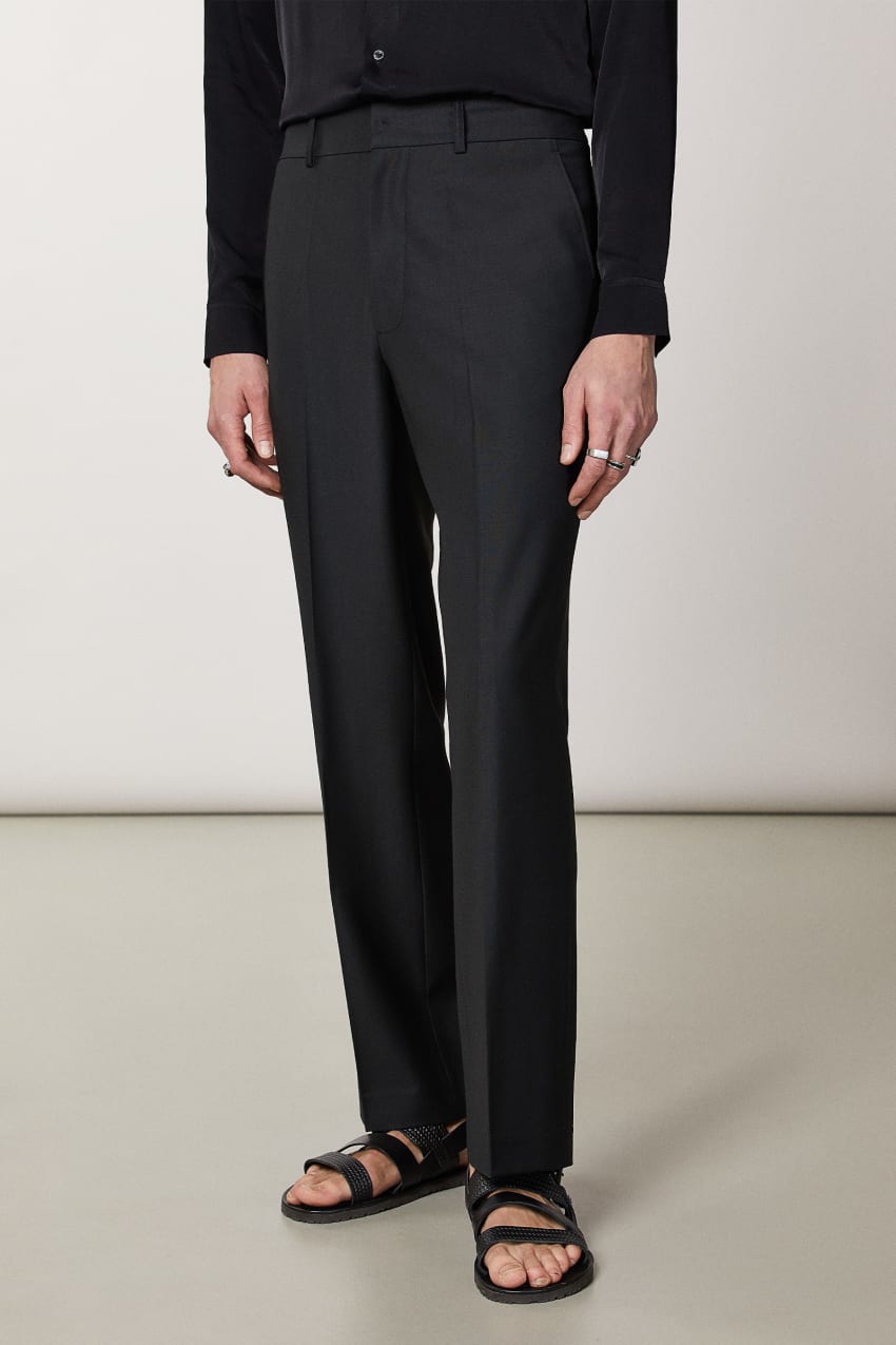 Patrizia Pepe Straight-fit Cool Wool Pants Schwarz | EIXHFS-649