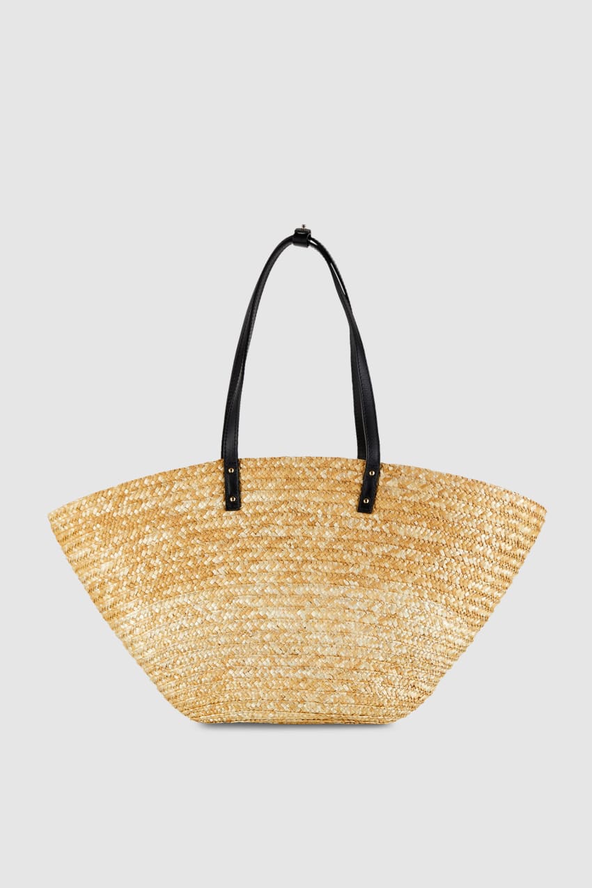 Patrizia Pepe Straw Shopper Beige | LFMXYO-451