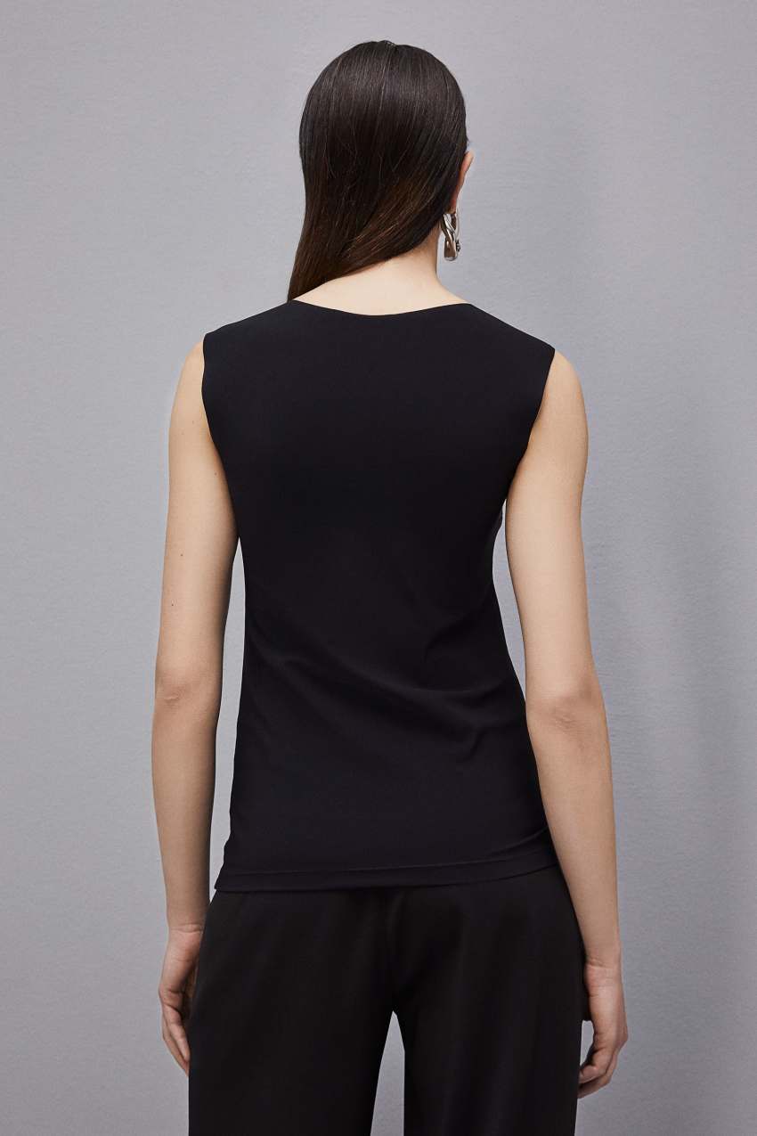 Patrizia Pepe Stretch Jersey Tank Top Schwarz | WRQVKE-356