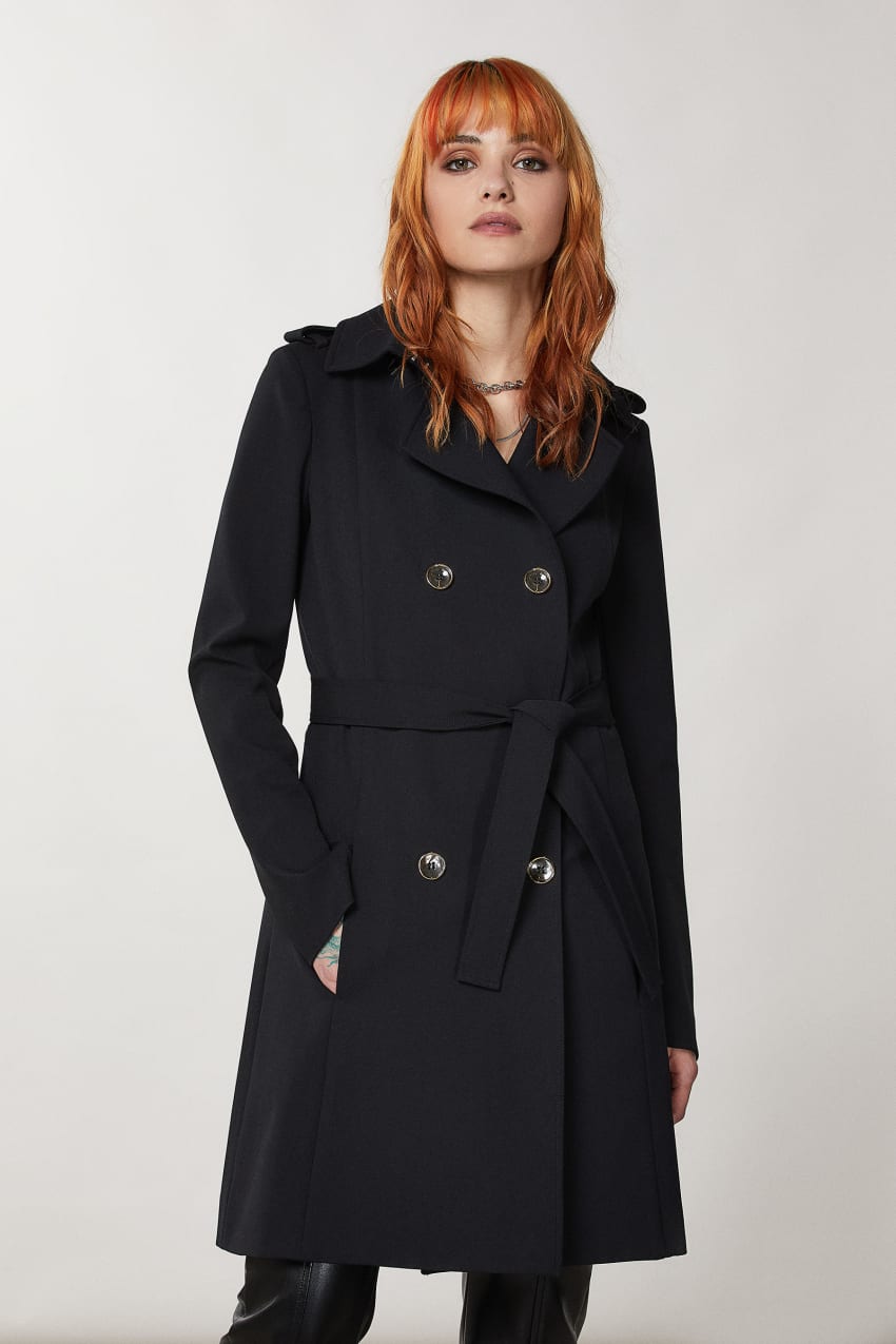 Patrizia Pepe Trench Schwarz | DVRQZW-130