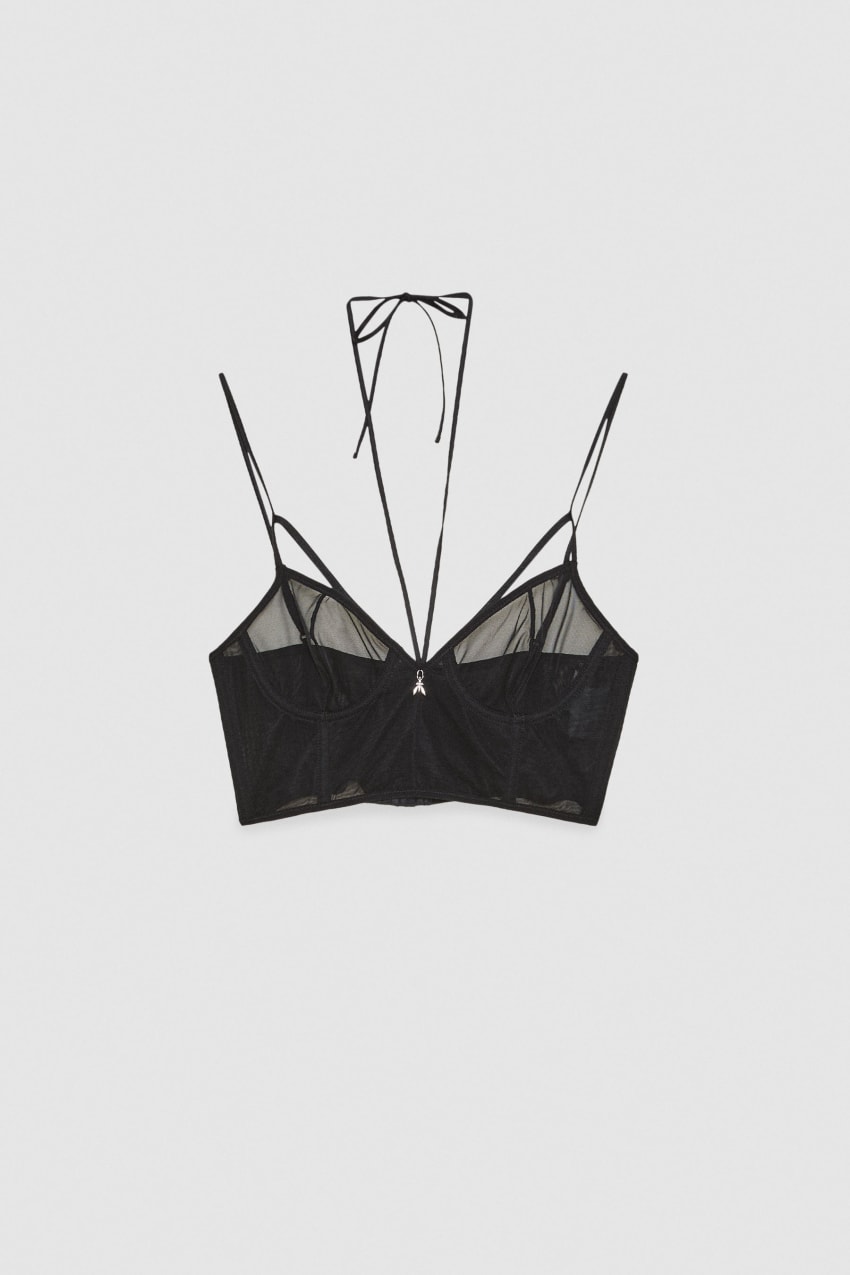 Patrizia Pepe Tulle Bralette Schwarz | YHZBKF-937