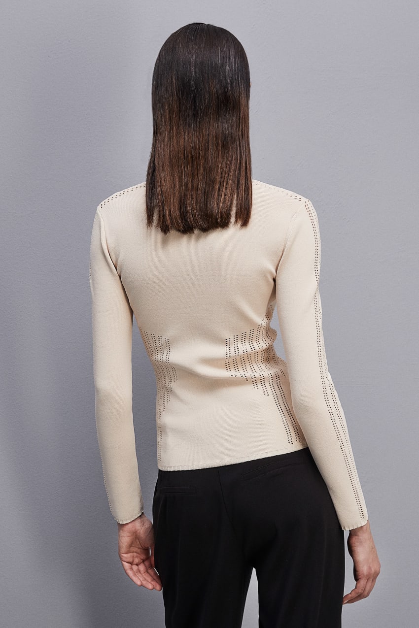 Patrizia Pepe Viscose Bodycon Sweater Beige | YGTECM-793