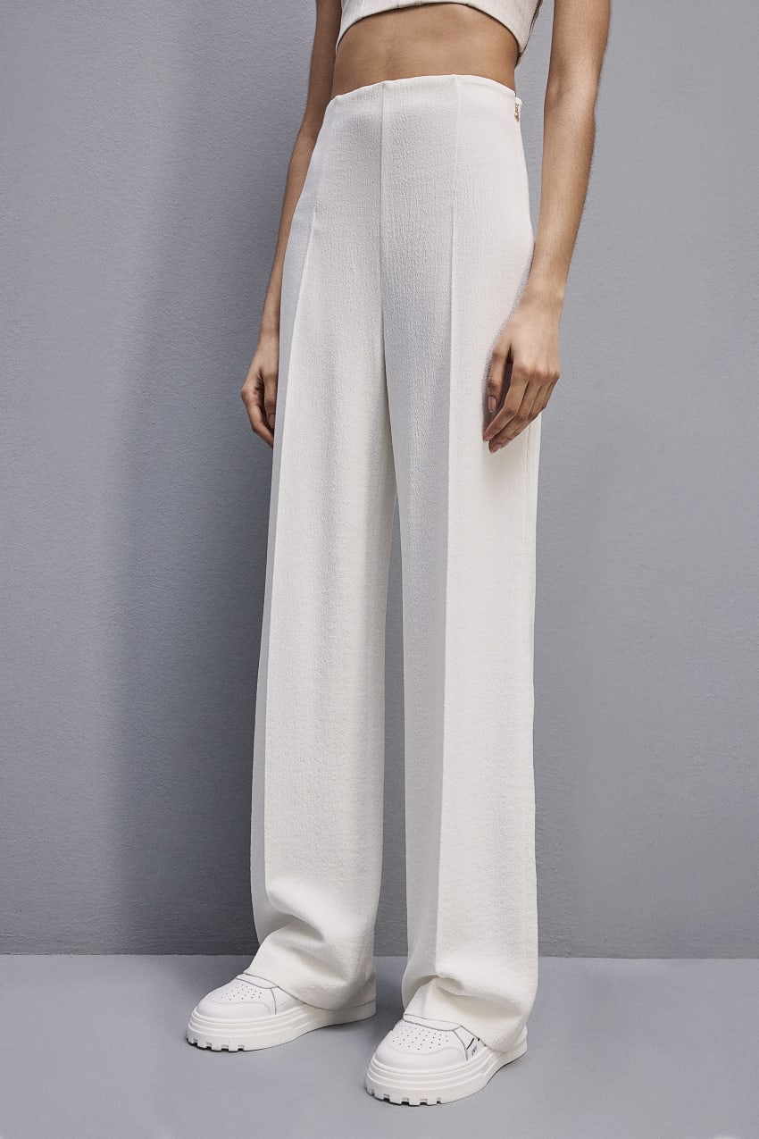 Patrizia Pepe Viscose Palazzo Pants Weiß | JOLMIX-612