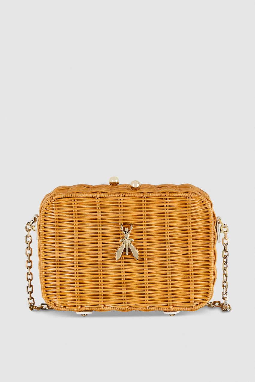 Patrizia Pepe Wicker Shoulder Bag Weiß | ECSLQM-164